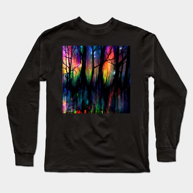 Rainbow forest Long Sleeve T-Shirt by Twisted Shaman